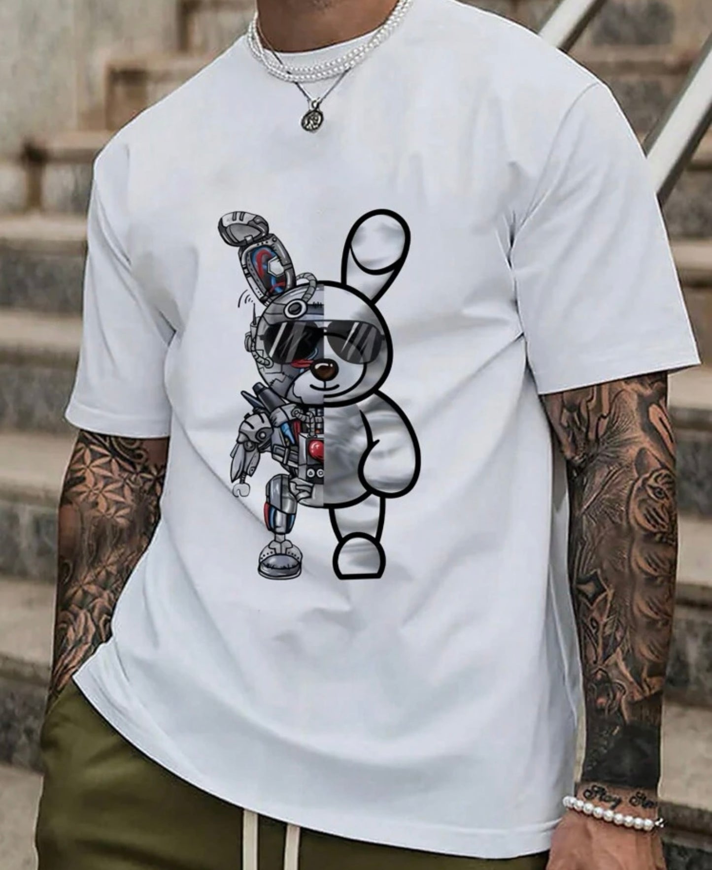 Camiseta oso robot.